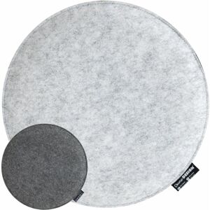 DuneDesign 30mm thick round Felt Cushion for chairs Ø 35cm warm reversible Grey - grau