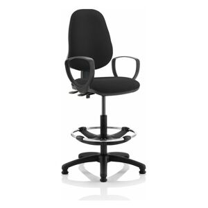 Dynamic Eclipse Plus II Lever Task Operator Chair Black with Loop Arms with Hi R - Black