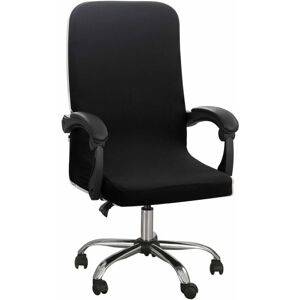 ALWAYSH Elastic Office Chair Slipcovers Without Armrest Cover Jacquard Pattern High Back Removable Computer Chair Covers for Universal Swivel Chair Black m