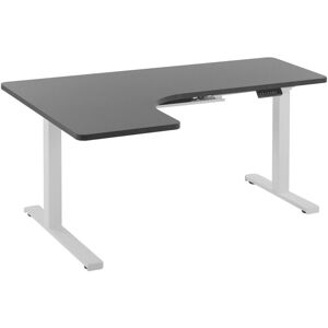 BELIANI Electric Adjustable Left Corner Desk 160x110 cm Black and White Destin ii - Black