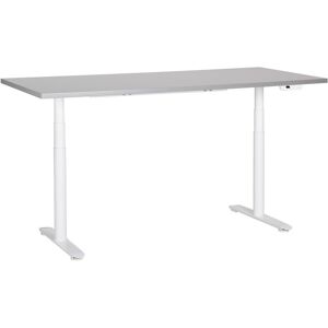 Beliani - Electric Adjustable Standing Desk Modern Round Feet 180 x 72 cm Grey Top and White Base destinas - Grey