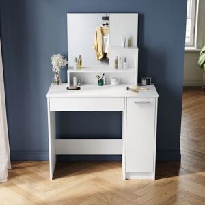 Furniture Drawers Dressing Table Large Cabinet Storage Makeup Desk Bedroom White Vanity Single Table - Elegant