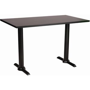 NETFURNITURE Elliot Black Twin Table Base Rectangular Laminate Top Black Coffee Walnut 1200 x 700mm - Black