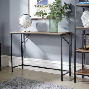 OAKMERE Entryway Console Table Hallway Side Modern Table Oak Effect Industrial Finish - Oak