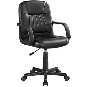 Yaheetech - Office Chair Leather Swivel Chair Essential Computer Chair, Black