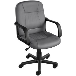 Yaheetech - Office Chair Leather Swivel Chair Essential Computer Chair, Gray