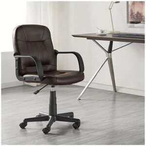 Yaheetech - Office Chair Leather Swivel Chair Essential Computer Chair, Brown