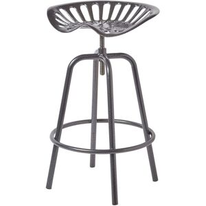 Vintage Style Metal Grey Adjustable Tractor Seat Bar Stool - Grey - Homescapes