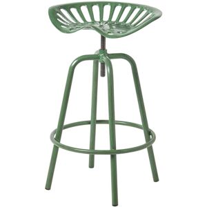 Vintage Style Metal Green Adjustable Tractor Seat Bar Stool - Green - Homescapes