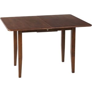 BELIANI Extending Dining Table 90/120x60cm Rubberwood Hidden Drawer Dark Wood Masela - Dark Wood