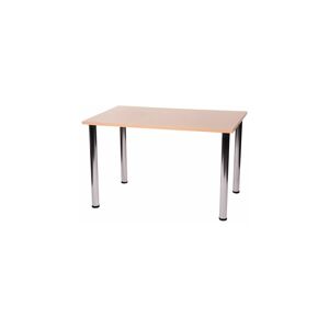 NETFURNITURE Fabian Large Or Small Rectangular Table has 4 Chrome Legs Table Beech Laminate 1100x700mm Rectangular