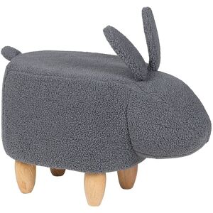 BELIANI Fabric Stool Nursery Children Room Solid Wood Legs Animal Footrest Grey Bunny - Grey