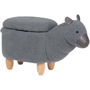 BELIANI Fabric Stool Nursery Children Room Solid Wood Legs Animal Footrest Grey Alpaca - Grey