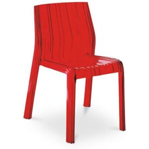 PRIVATEFLOOR Fancy design dining Chair inspiration Red transparent pc, pp - Red transparent