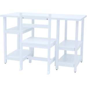 FANTASY FIELDS Kids Wooden Desk and Chairs Set with Shelves on the Side - L102 x W44 x H65 cm - White