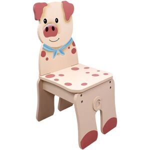 Teamson Kids - Fantasy Fields Children Kids Toddler Wooden Pig Chair (no table) TD-11324A2P - Pink