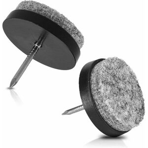 HOOPZI Felt nail glides - 20x 28 mm round glide to nail for chair legs table stool furniture - Floor protection floor - Black