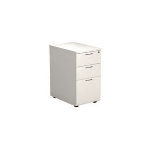 Jemini - 3 Drw Desk High Ped White