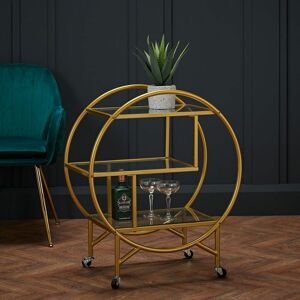 Netfurniture - Fix Drinks Gold Trolley With Glass - gold