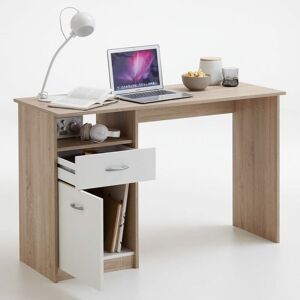 Berkfield Home - fmd Desk with 1 Drawer 123x50x76.5 cm Oak and White