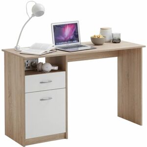 Berkfield Home - fmd Desk with 1 Drawer 123x50x76.5 cm Oak and White