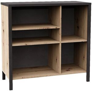 BERKFIELD HOME Fmd Dresser with 5 Open Compartments Artisan Oak Steel Dark