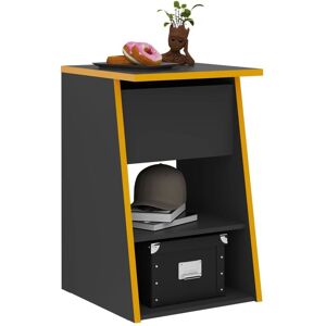 BERKFIELD HOME Fmd Gaming Side Table with 2 Open Compartments 49.4x50x77.7 cm Anthracite