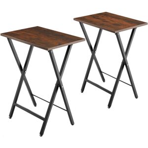 Tectake - Foldable side tables Phoenix Set of 2 - Set of 2 side tables, coffee tables, sofa tables - Industrial wood dark, rustic - Industrial wood