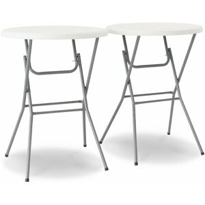 SWEEEK Set of 2 reception tables - gala - Mange debout, foldable, Ø80cm x 110cm - White