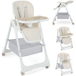 Costway - Folding Baby High Chair Adjustable Convertible High Chair w/ Reclining Backrest