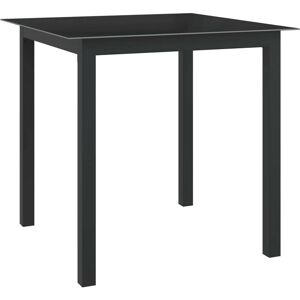 SWEIKO Garden Table Black 80x80x74 cm Aluminium and Glass FF312200UK