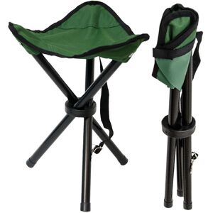 Amanka Folding stool for camping fishing hunting Practical travel tripod chair Portable collapsible stools Green - grün