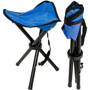 Amanka Folding stool for camping fishing hunting Practical travel tripod chair Portable collapsible stools Light-blue - blau