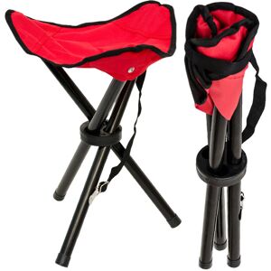 Amanka Folding stool for camping fishing hunting Practical travel tripod chair Portable collapsible stools Red - rot