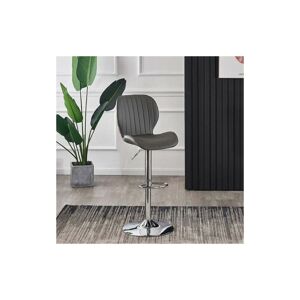 Furnizone Uk - Pompei Bar Stool Grey Faux Leather (Set of 2) - Grey