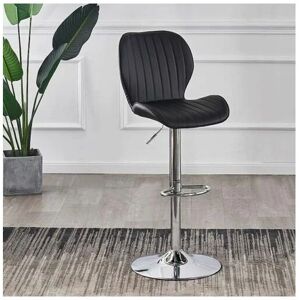 Pompei Bar Stool Black Faux Leather (Set of 2) - Black - Furnizone Uk