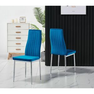 Monza Chairs Blue Velvet (Set of 2) - Blue - Furnizone Uk