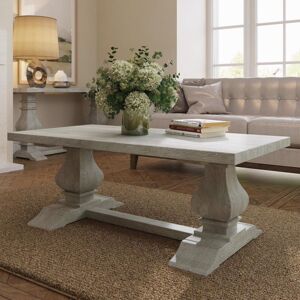 Fwstyle - Coffee Table Solid Reclaimed Pine Lime Washed Finish - Limed Oak