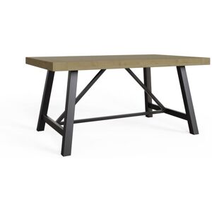 FWStyle Dining Table 1.6m Industrial Design Driftwood Solid Pine - Rustic Pine