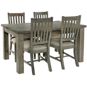 Fwstyle - Dining Table & Chairs Set Solid Pine 1.8M Extending + 6 Pine Chairs - Brown