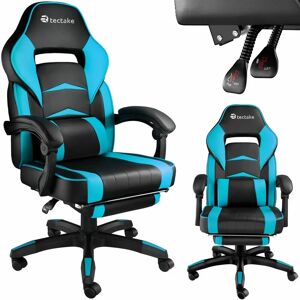 Tectake - Gaming chair Comodo With footrest - Racing office chair, gaming office chair, office chair - black/azure - black/azure