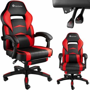 Tectake - Gaming chair Comodo With footrest - Racing office chair, gaming office chair, office chair - black/red - black/red