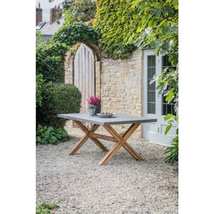 Outdoor Indoor Burford Dining Table Only Grey Polystone Wood - Garden Trading