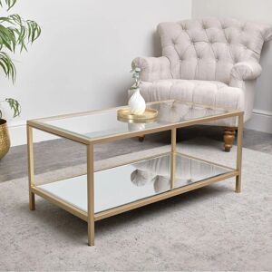 Melody Maison - Gold Glass/Mirrored Coffee Table - Gold