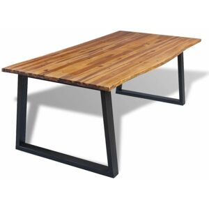 Gravette Solid Acacia Wood Dining Table by Williston Forge Brown