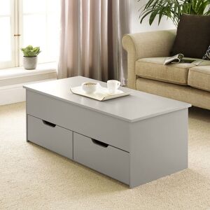 Grey Wooden Coffee Table With Lift Up Top and 2 Large Storage Drawers Bruges Grey