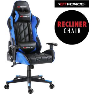 More4homes - gtforce pro gt leather racing sports office chair in black and blue