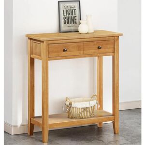 Hallowood Furniture - Aston Oak Effect Wide Console Table with One Large Drawer, Wooden Console Table with Shelf, Narrow Dressing Table, Telephone