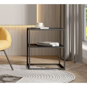 Hallowood Furniture - Bewdley Small Side Table with Shelf, Coffee Table with Powder Coated Metal Frame, Bedside Table, Telephone Table, Console Table