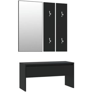 Hallway Furniture Set Black Engineered Wood Vidaxl Black